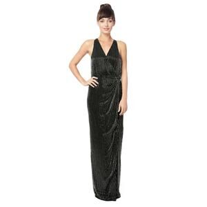 READ NWOT Parker Black Embellished Maxi Dress Gown Womens 6 Gala Formal READ